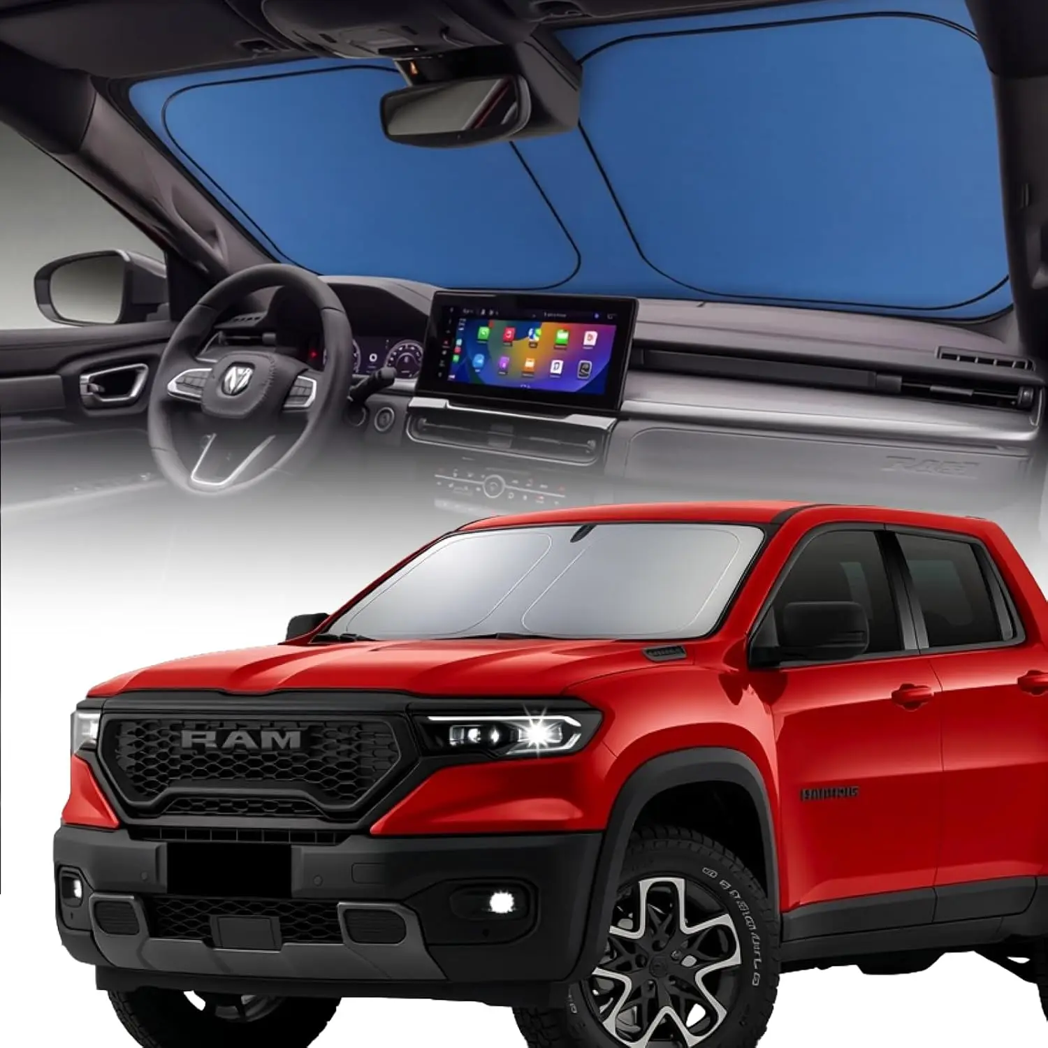 Windshield Sun Shade for Cars - Custom-Fit Design, XX Large 69"*35"
Windshield Sun Shade for Cars - Custom-Fit Design, XX Large 69"*35"
