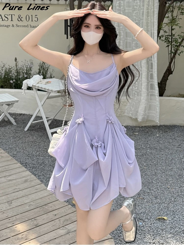 Women Summer Fairycon Korean Floral Long Dresses New Fashion Slim Waist Spaghetti Strap Party Dress Holiday Vacation Vestidos
Women Summer Fairycon Korean Floral Long Dresses New Fashion Slim Waist Spaghetti Strap Party Dress Holiday Vacation Vestidos