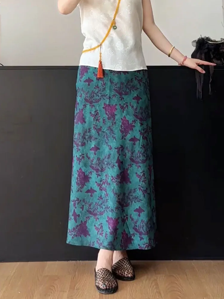 Новая китайская длинная юбка с разрезом, модная драпированная юбка А-силуэта с высокой талией, миди-юбка для летнего сезона
Новая китайская длинная юбка с разрезом, модная драпированная юбка А-силуэта с высокой талией, миди-юбка для летнего сезона