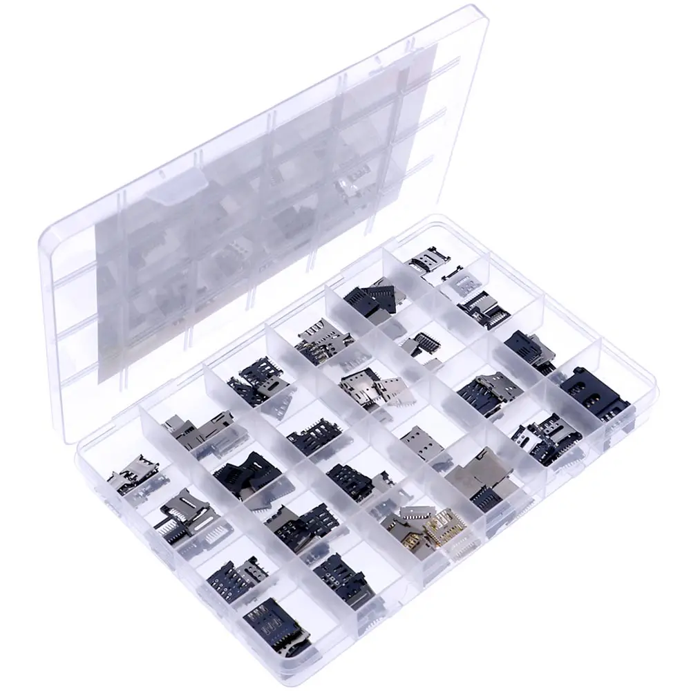 120pcs 24value SD mini TF sim Micro nono Card Holder Card Slot Card Holder Mobile Phone Memory Card Holder Assorted kit
120pcs 24value SD mini TF sim Micro nono Card Holder Card Slot Card Holder Mobile Phone Memory Card Holder Assorted kit
