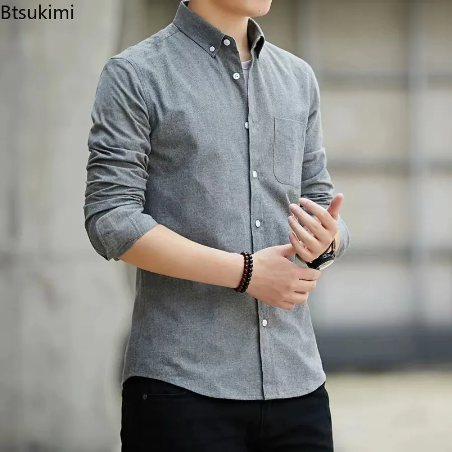 2025 New Men's Long Sleeve Casual Oxford Shirt Solid Slim Korean Style Shirt Coats Single Breasted Business Social Shirt for Men
2025 New Men's Long Sleeve Casual Oxford Shirt Solid Slim Korean Style Shirt Coats Single Breasted Business Social Shirt for Men