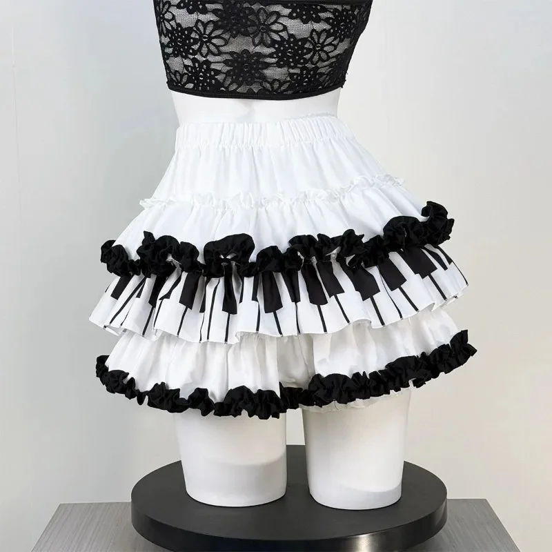 Harajuku Black White Piano Keys Grunge Mini Skirts Women Y2k Aesthetic High Waist Cake Skirt Streetwear Vintage Ruffles Faldas
Harajuku Black White Piano Keys Grunge Mini Skirts Women Y2k Aesthetic High Waist Cake Skirt Streetwear Vintage Ruffles Faldas