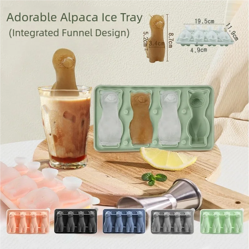 1Pcs New 3D 4-pack Alpaca IceFood-Grade Silicone Popsicle Mold Easy Release IceBall Mold Suitable For Home and Bar IceBox Summer
1Pcs New 3D 4-pack Alpaca IceFood-Grade Silicone Popsicle Mold Easy Release IceBall Mold Suitable For Home and Bar IceBox Summer