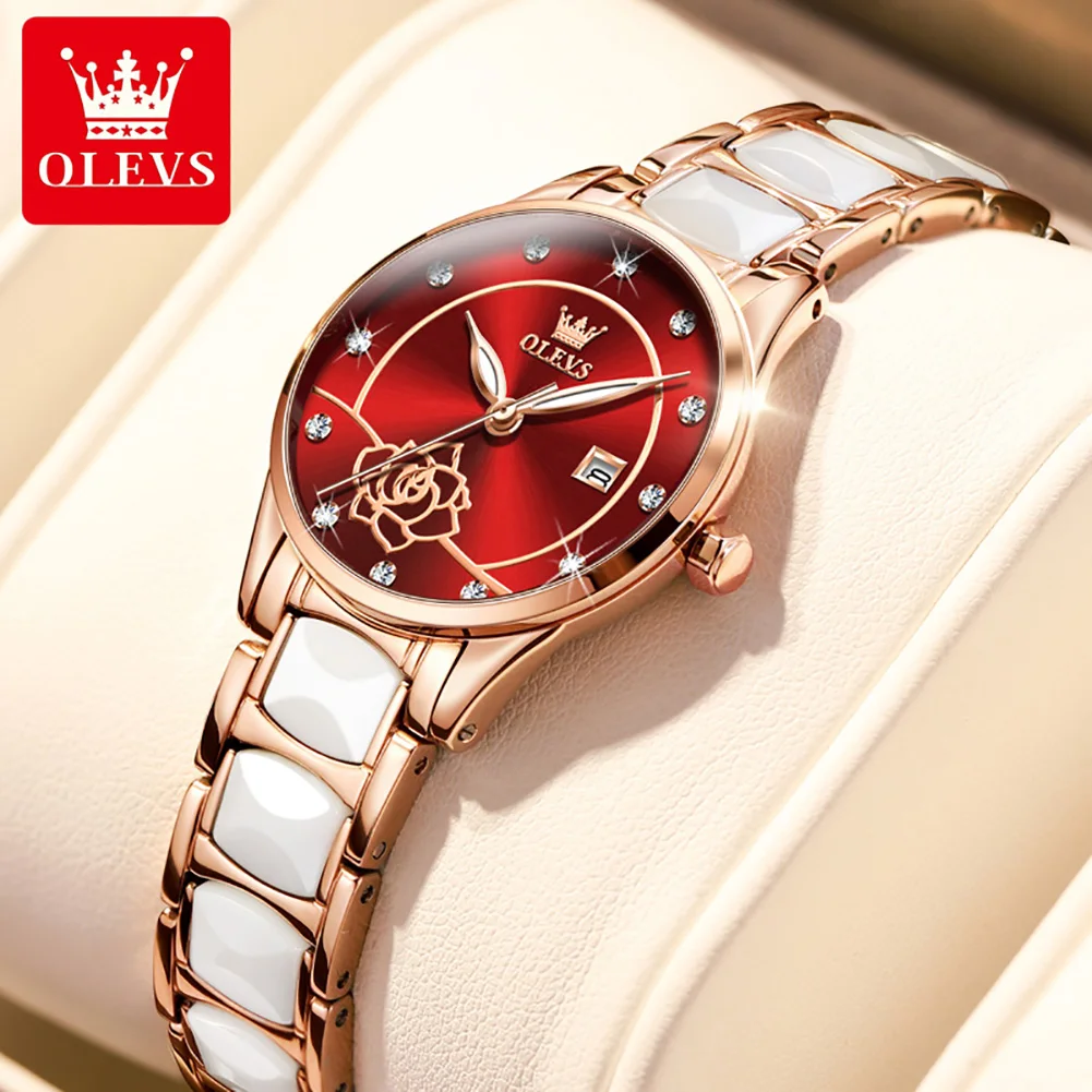 OLEVS Top Brand Luxury Fashion Women's Watches Japanese Movement Ceramic Tape Waterproof Quartz Watch Calendar Luminous Gift Set
OLEVS Top Brand Luxury Fashion Women's Watches Japanese Movement Ceramic Tape Waterproof Quartz Watch Calendar Luminous Gift Set