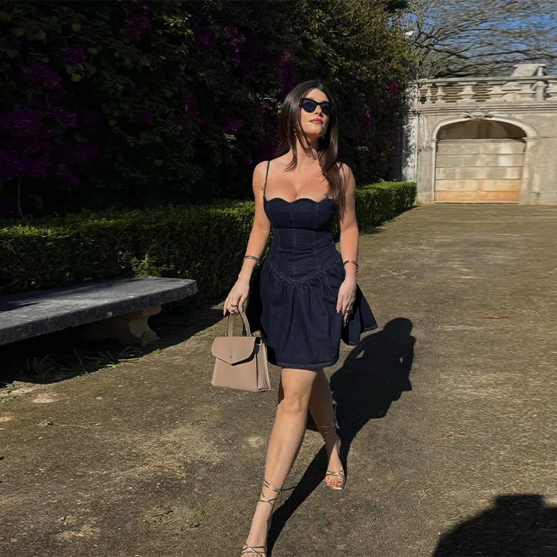 Chic Summer Dark Blue Denim Slip Dress High Waist A-line Slim Lady Jeans Mini Skirts Casual 2025 Lady Partyy2k Fashion Clothing
Chic Summer Dark Blue Denim Slip Dress High Waist A-line Slim Lady Jeans Mini Skirts Casual 2025 Lady Partyy2k Fashion Clothing