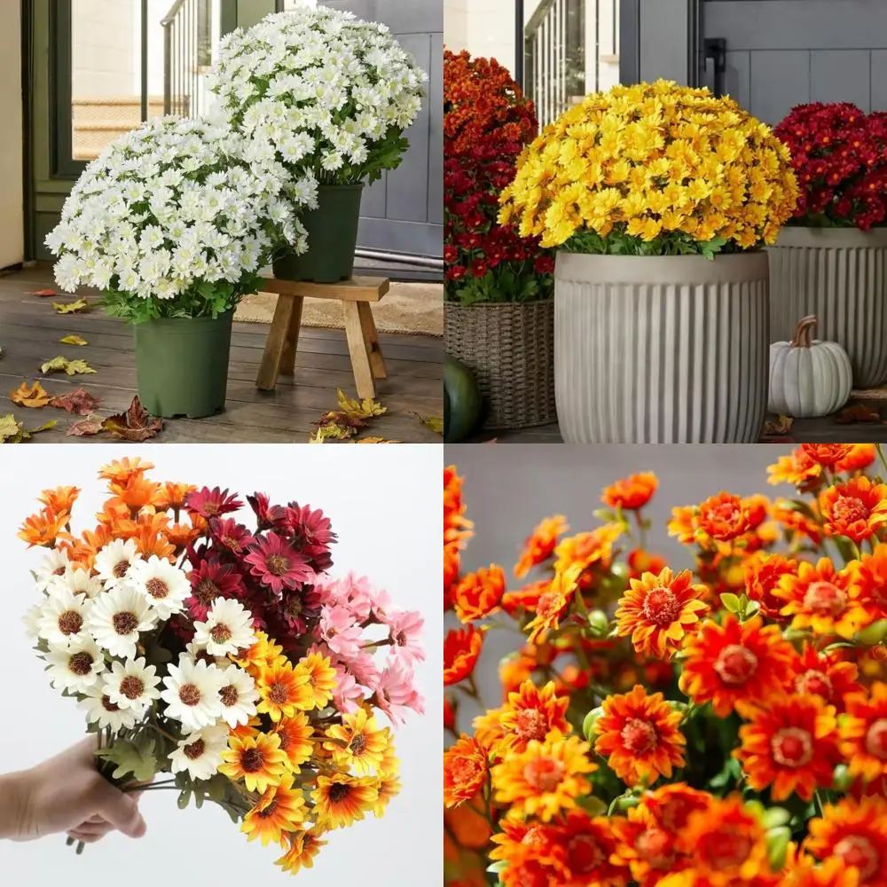 UV-Resistant, Waterproof, and Windproof Artificial Faux Mums for Outdoor Planters - Sunset Fall Flowers
UV-Resistant, Waterproof, and Windproof Artificial Faux Mums for Outdoor Planters - Sunset Fall Flowers