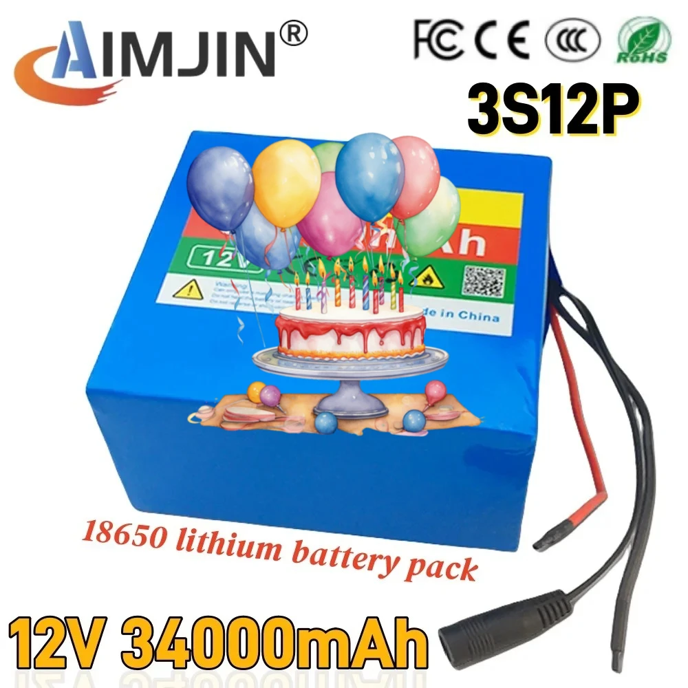 3S12P 12V 34000mAh High-power Rechargeable Lithium Battery Pack for Inverter Xenon Lamp Solar Street Light +12.6V 3A Charger
3S12P 12V 34000mAh High-power Rechargeable Lithium Battery Pack for Inverter Xenon Lamp Solar Street Light +12.6V 3A Charger