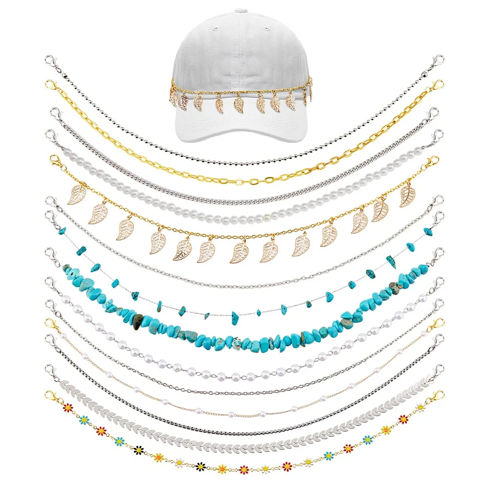 14Pcs Iron Chains Glass Pearl Turquoise Beads Brass Enamel Link Baseball Cap Chain with Alloy Lobster Claw Clasps Mixed Color
14Pcs Iron Chains Glass Pearl Turquoise Beads Brass Enamel Link Baseball Cap Chain with Alloy Lobster Claw Clasps Mixed Color