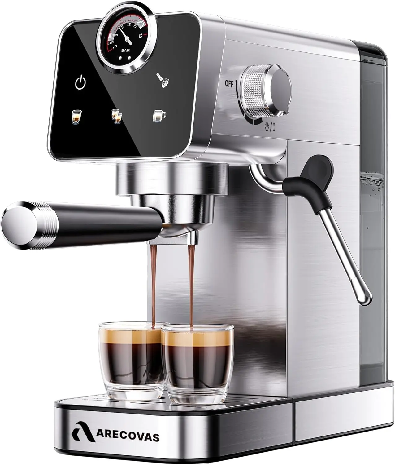 Espresso Machine with Milk Frother 20 Bar Compact Coffee Machine with Touch Screen 41oz Water Tank for Home Use Stainless
Espresso Machine with Milk Frother 20 Bar Compact Coffee Machine with Touch Screen 41oz Water Tank for Home Use Stainless
