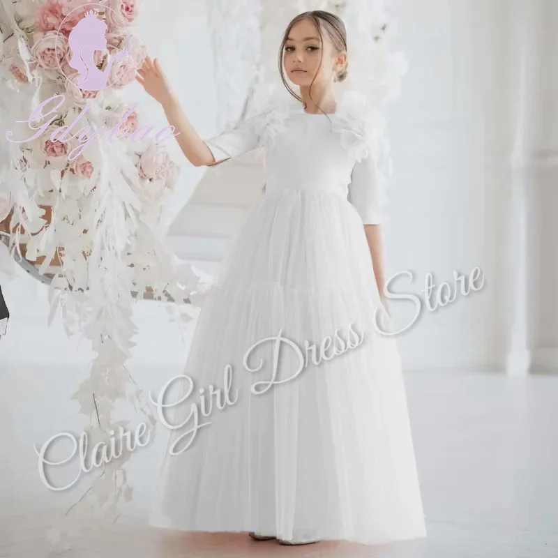 Customized Ivory Flower Girl Dresses For Wedding Half Sleeves Tulle Elegant Kids Birthday Party First Communion Pageant Gown
Customized Ivory Flower Girl Dresses For Wedding Half Sleeves Tulle Elegant Kids Birthday Party First Communion Pageant Gown