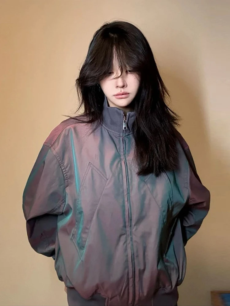 Satin Men's Spring Autumn Bomber Jaet ort Baseball Sle Stand Collar Flight Coat American Sle Couple's Outfit
Satin Men's Spring Autumn Bomber Jaet ort Baseball Sle Stand Collar Flight Coat American Sle Couple's Outfit