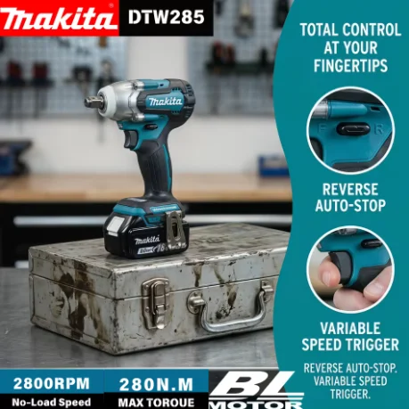 Makita Brushless Impact Wrench DTW285 Cordless Electric Power Tools 320N.M Torque Compatible with 18V Battery - DTW285
Makita Brushless Impact Wrench DTW285 Cordless Electric Power Tools 320N.M Torque Compatible with 18V Battery - DTW285