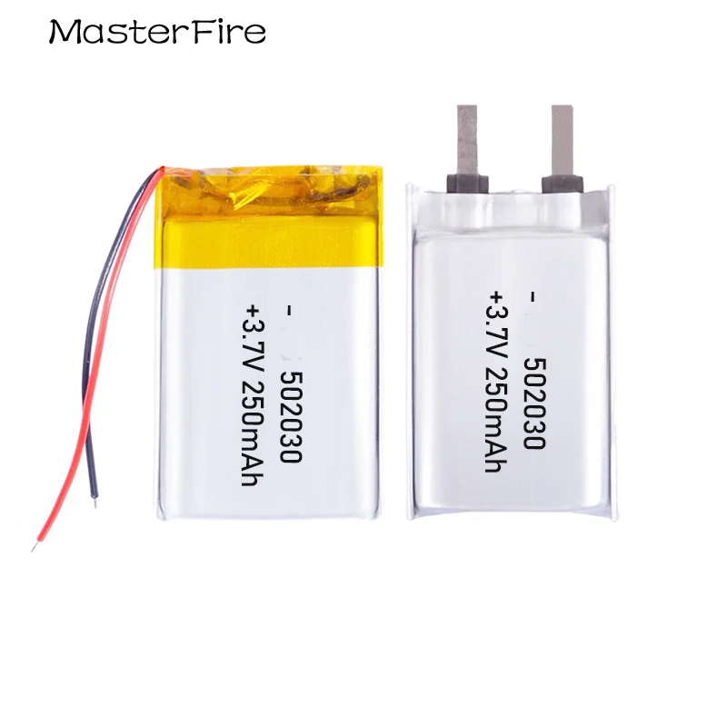 20pcs/lot 3.7V 250mah Rechargeable Lithium Polymer Battery 502030 for Bluetooth Speaker Driving Recorder LED Light Toy Batteries
20pcs/lot 3.7V 250mah Rechargeable Lithium Polymer Battery 502030 for Bluetooth Speaker Driving Recorder LED Light Toy Batteries