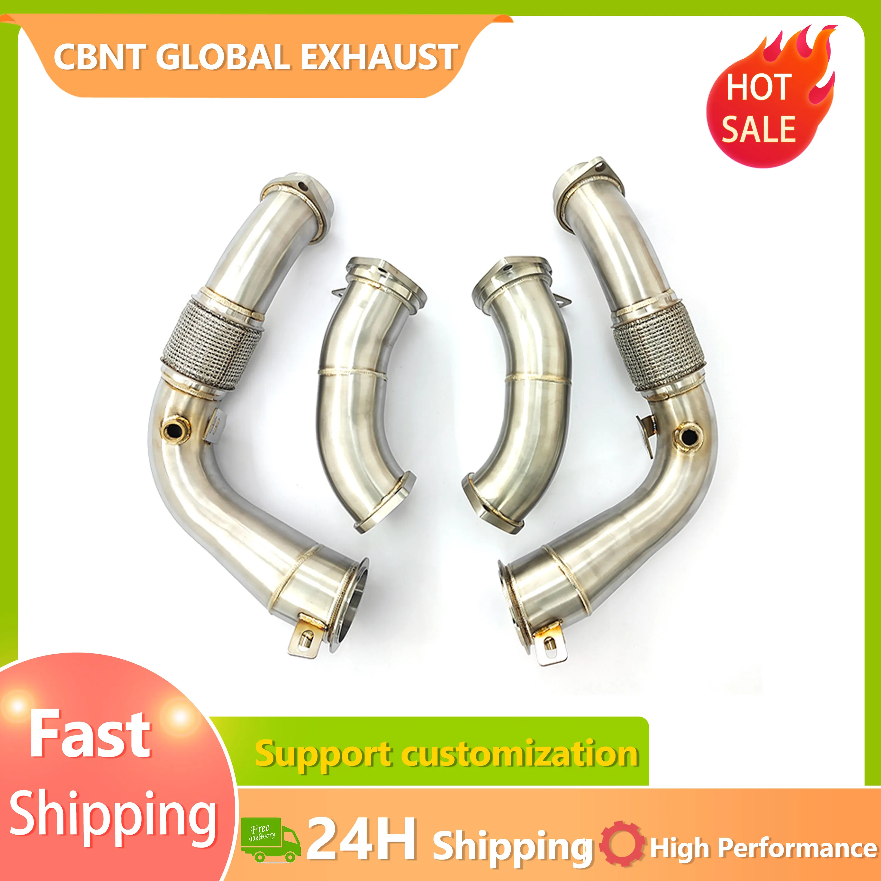 CBNT Free Flow Exhaust Downpipe for BMW X5M F95/X6M F96 Competition (LCI) S68 4.4TT V8 Exhaust Header SS304 Exhaust Pipe Systems
CBNT Free Flow Exhaust Downpipe for BMW X5M F95/X6M F96 Competition (LCI) S68 4.4TT V8 Exhaust Header SS304 Exhaust Pipe Systems