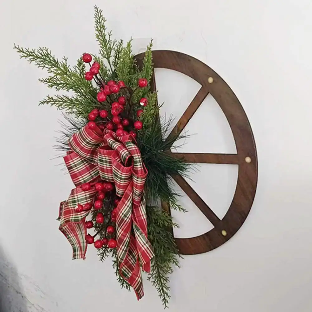 Reusable Christmas Decoration Festive Holiday Decoration Wood Wheel Bow Christmas Wreath Festive Front Door Decoration for Merry
Reusable Christmas Decoration Festive Holiday Decoration Wood Wheel Bow Christmas Wreath Festive Front Door Decoration for Merry