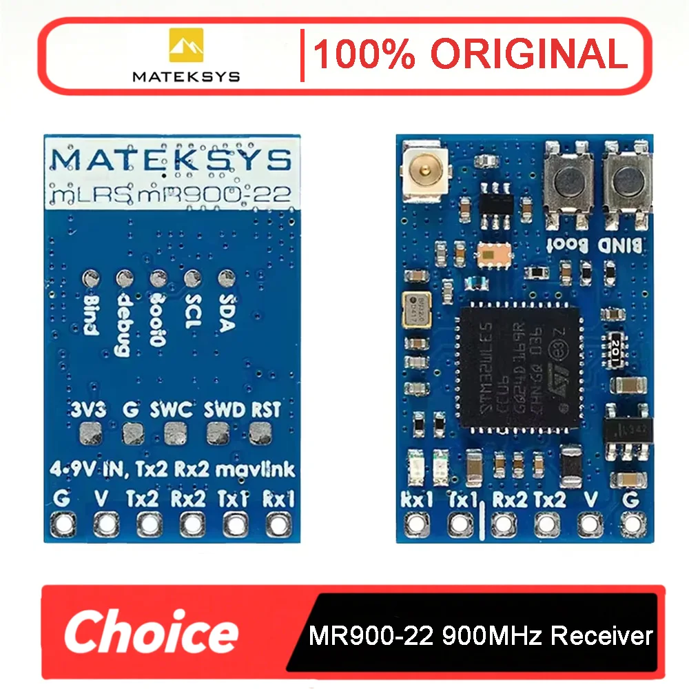 MATEK MR900-22 RX MLRS MAVLINK 900MHZ RECEIVER 900MHz LoRa / 22 dBm RF Power For long range RC Drone Parts
MATEK MR900-22 RX MLRS MAVLINK 900MHZ RECEIVER 900MHz LoRa / 22 dBm RF Power For long range RC Drone Parts