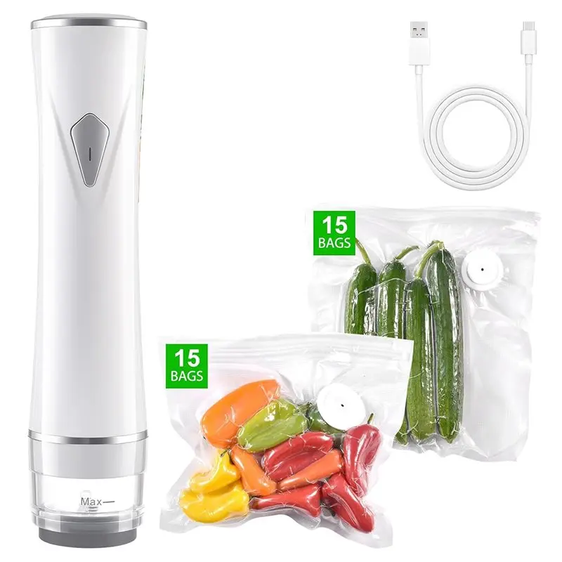 A70Z Fafa】Handheld Vacuum Sealer With Auto-Stop Feature, 30 Reusable Bags, Detachable Filter, And Visible Water Tank For Food
A70Z Fafa】Handheld Vacuum Sealer With Auto-Stop Feature, 30 Reusable Bags, Detachable Filter, And Visible Water Tank For Food