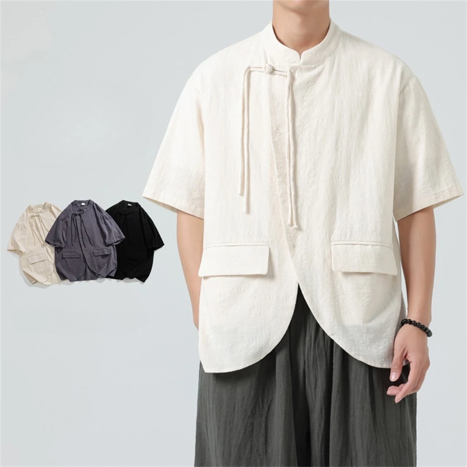 Large Size Cotton Linen Shirt Men Streetwear Harajuku Casual Shirt Oversized Vintage Summer Japan Style Short Sleeve Blouse Male
Large Size Cotton Linen Shirt Men Streetwear Harajuku Casual Shirt Oversized Vintage Summer Japan Style Short Sleeve Blouse Male