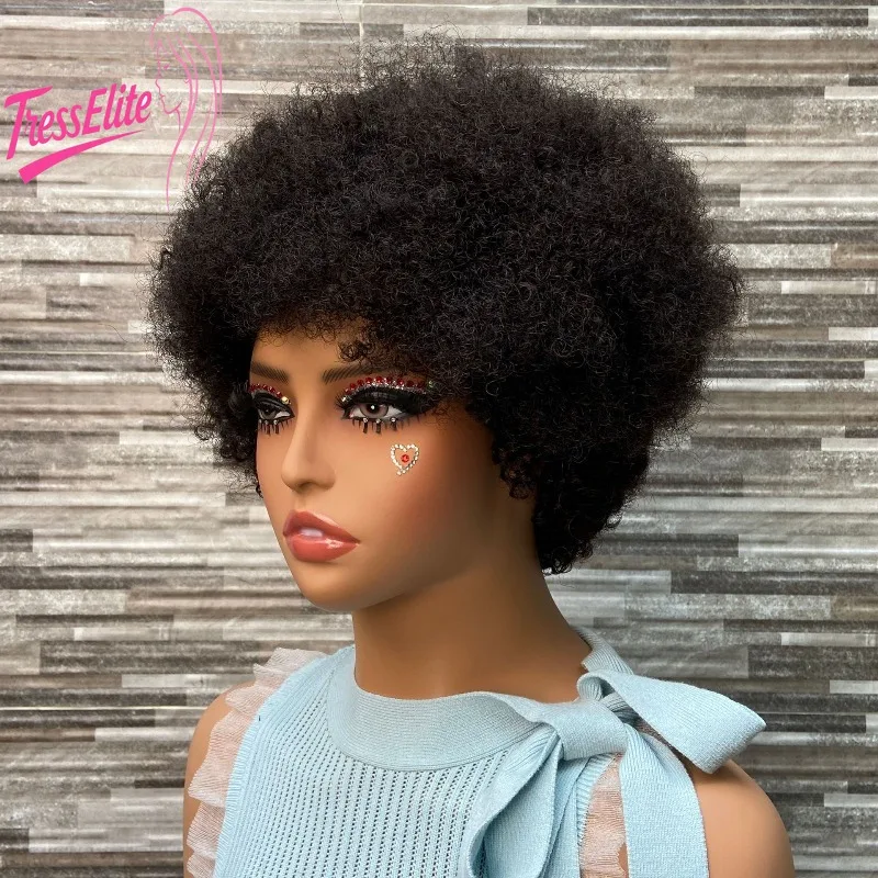 Afro Kinky Curly Short Pixie Curly Natural Color/99j/#350/1BT27/27T4 Human Hair Full Machine Wig Brazilian Virgin Remy 180%Densi
Afro Kinky Curly Short Pixie Curly Natural Color/99j/#350/1BT27/27T4 Human Hair Full Machine Wig Brazilian Virgin Remy 180%Densi