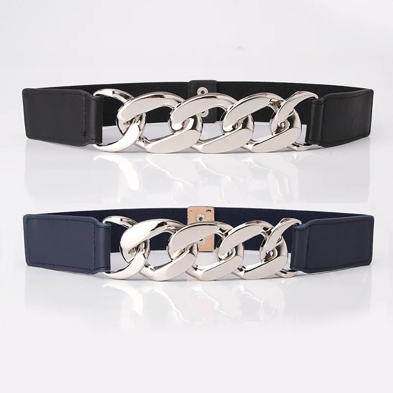 Lady Fashion Gold Chain Silver Metal Waist Belts for Women Punk Style Elastic Waistband Suit Decorative Belt
Lady Fashion Gold Chain Silver Metal Waist Belts for Women Punk Style Elastic Waistband Suit Decorative Belt