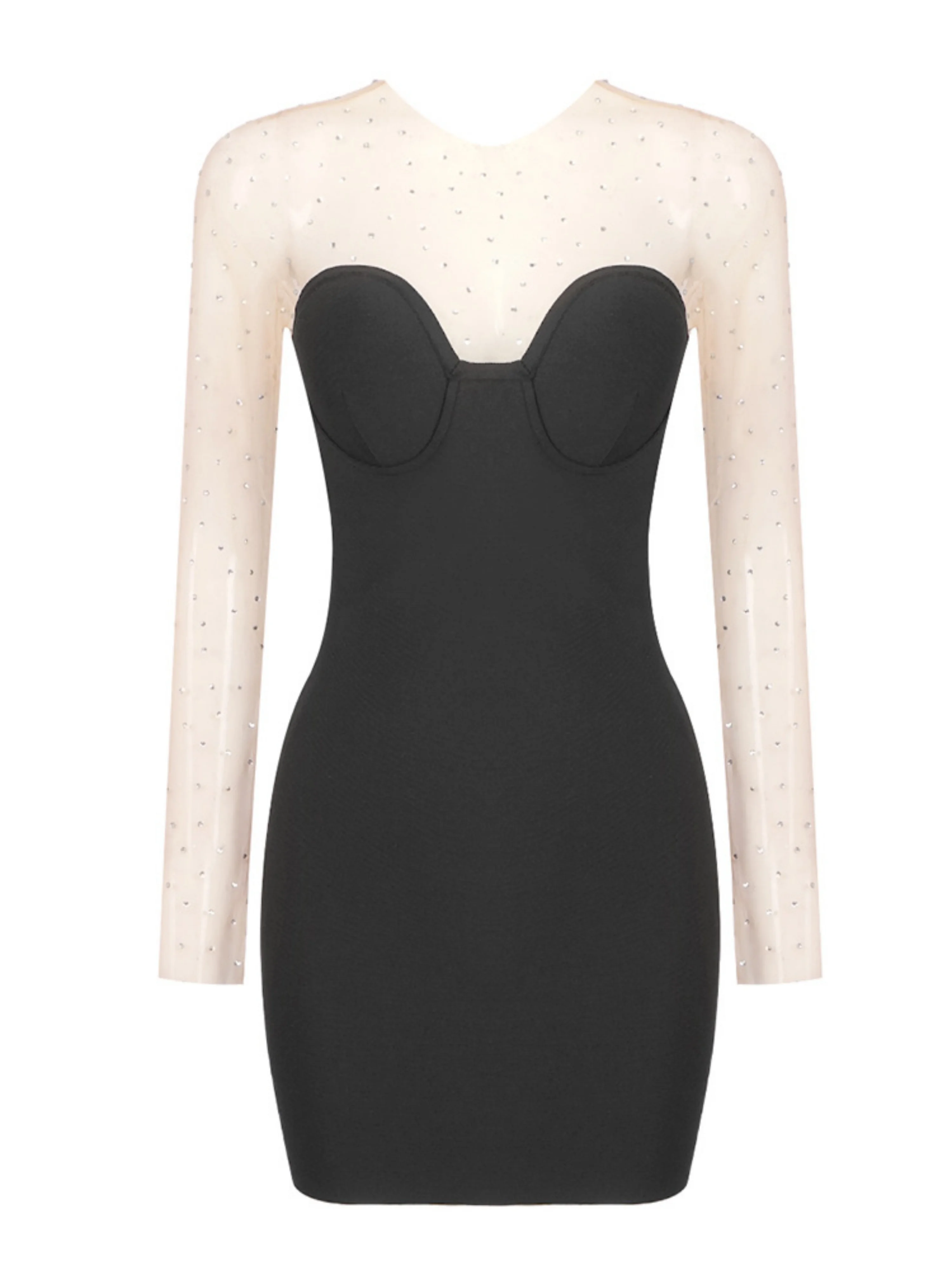 Women Rhinestone Mesh Long Sleeve Black Bandage Mini Dress Women Clothes Luxury Fancy Evening Party Gowns Wedding Guest Dresses
Women Rhinestone Mesh Long Sleeve Black Bandage Mini Dress Women Clothes Luxury Fancy Evening Party Gowns Wedding Guest Dresses
