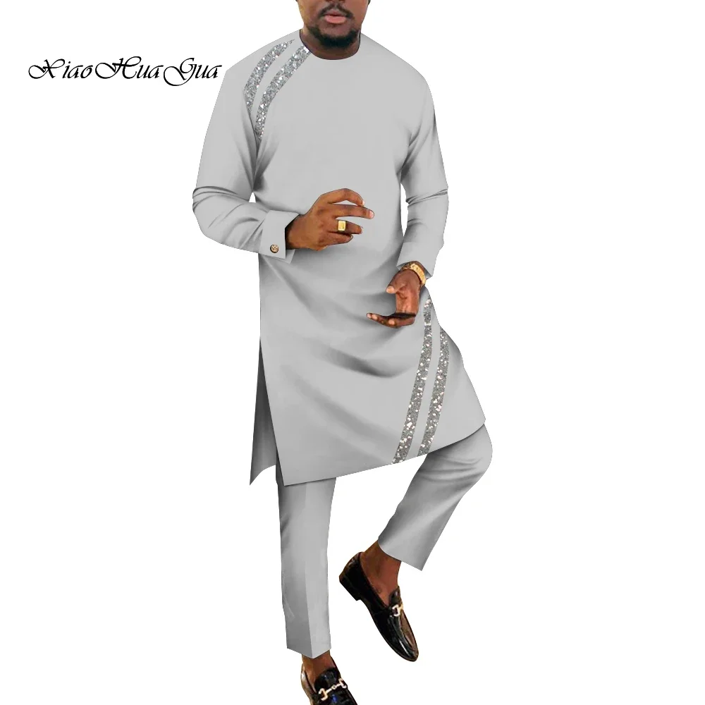 African Clothing Men Suits Long Dashiki Top Shirts and Pants Sets African Clothes for Men Bazin Riche Men Outfits WYN1844
African Clothing Men Suits Long Dashiki Top Shirts and Pants Sets African Clothes for Men Bazin Riche Men Outfits WYN1844