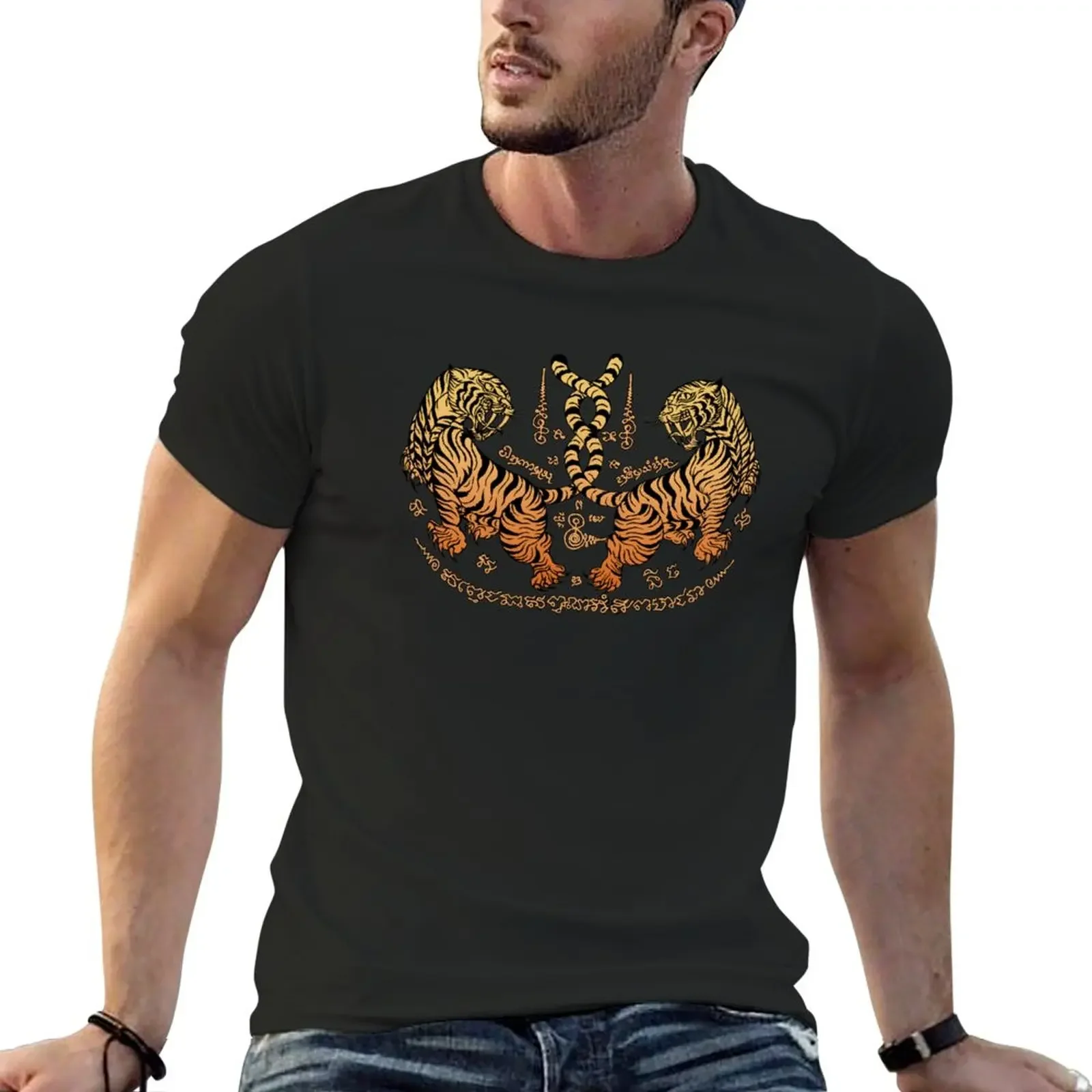 New Tiger Tattoo Sak Yant Muay Thai Twin Tiger T-Shirt hippie clothes boys t shirts Men's clothing
New Tiger Tattoo Sak Yant Muay Thai Twin Tiger T-Shirt hippie clothes boys t shirts Men's clothing