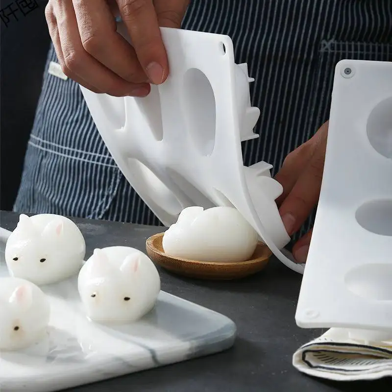 Silicone Rabbit Cake Molds for Baking Dessert Rabbit Mould Mousse Cake Decorating 3D Bunny 6 cavity Decoration Accessories
Silicone Rabbit Cake Molds for Baking Dessert Rabbit Mould Mousse Cake Decorating 3D Bunny 6 cavity Decoration Accessories