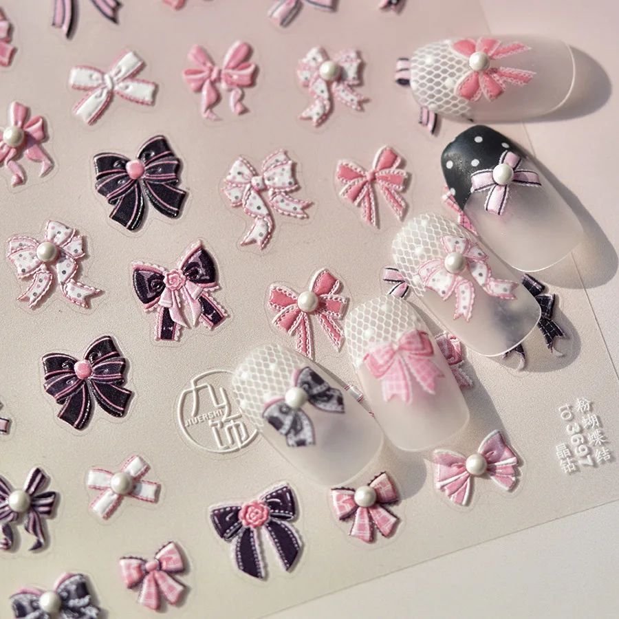 5D Relief Pearls Pink Black White Ribbon Bow Beautiful Bowknot Adhesive Nail Art Stickers Decals Manicure Ornaments Accessories
5D Relief Pearls Pink Black White Ribbon Bow Beautiful Bowknot Adhesive Nail Art Stickers Decals Manicure Ornaments Accessories