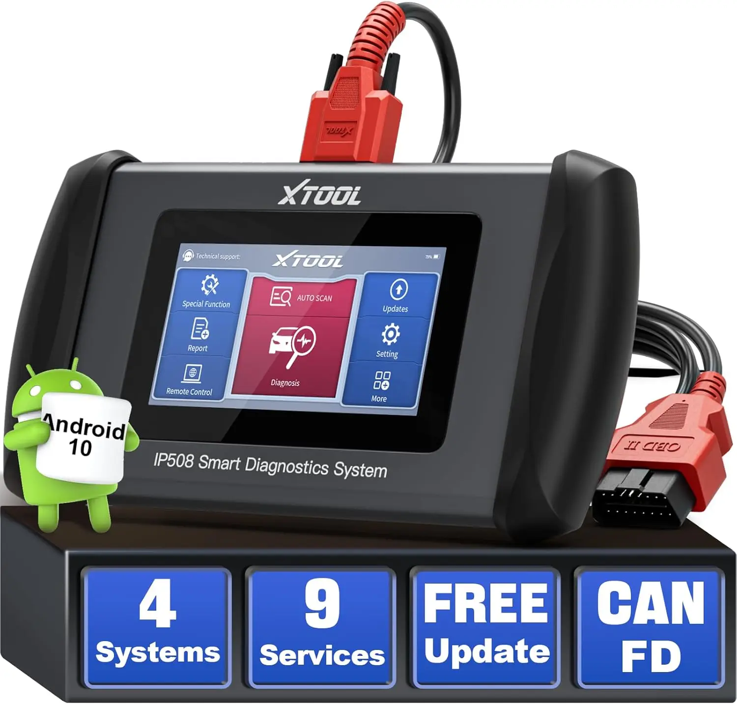 InPlus IP508 OBD2 Scanner Auto Diagnostic Tool for Cars & Trucks - Supports Engine ABS SRS Transmission Oil Reset EPB SAS BMS
InPlus IP508 OBD2 Scanner Auto Diagnostic Tool for Cars & Trucks - Supports Engine ABS SRS Transmission Oil Reset EPB SAS BMS