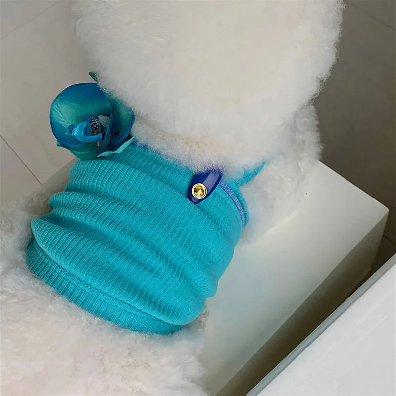 Dog Blue Flower Applique Sling Shirt Top Dog Clothes for Small Medium Large Dog Cat Clothes XS-XL Chihuahua Clothes 
Dog Blue Flower Applique Sling Shirt Top Dog Clothes for Small Medium Large Dog Cat Clothes XS-XL Chihuahua Clothes