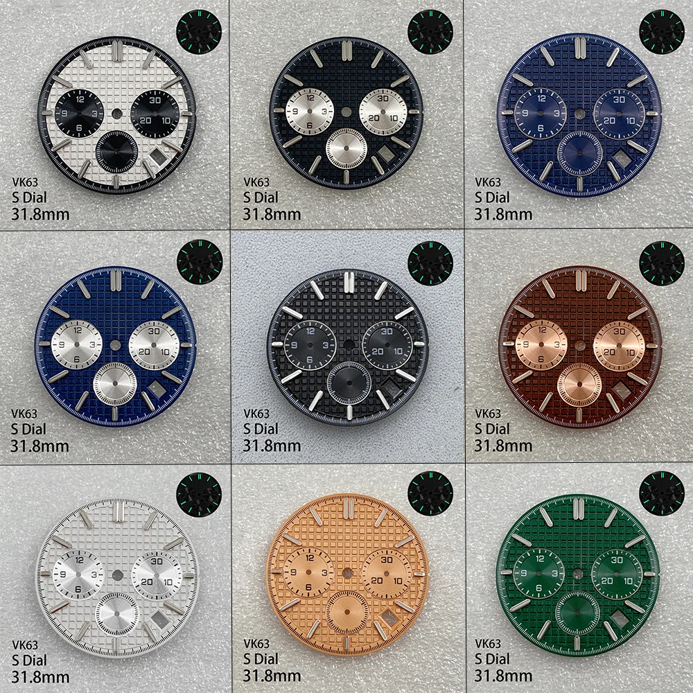31.8mm S Logo Three Eyes Dial Suitable For VK63 Quartz Movement Green Luminous High Quality Watch Modification Accessories
31.8mm S Logo Three Eyes Dial Suitable For VK63 Quartz Movement Green Luminous High Quality Watch Modification Accessories