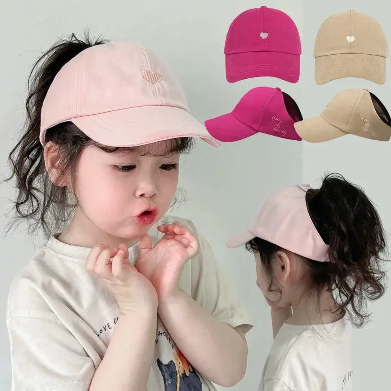 Summer Korean Kids Caps Cute Empty Top Ponytail Breathable Outdoor Caps Children Embroidery Heart Sunshade Baseball Hats
Summer Korean Kids Caps Cute Empty Top Ponytail Breathable Outdoor Caps Children Embroidery Heart Sunshade Baseball Hats