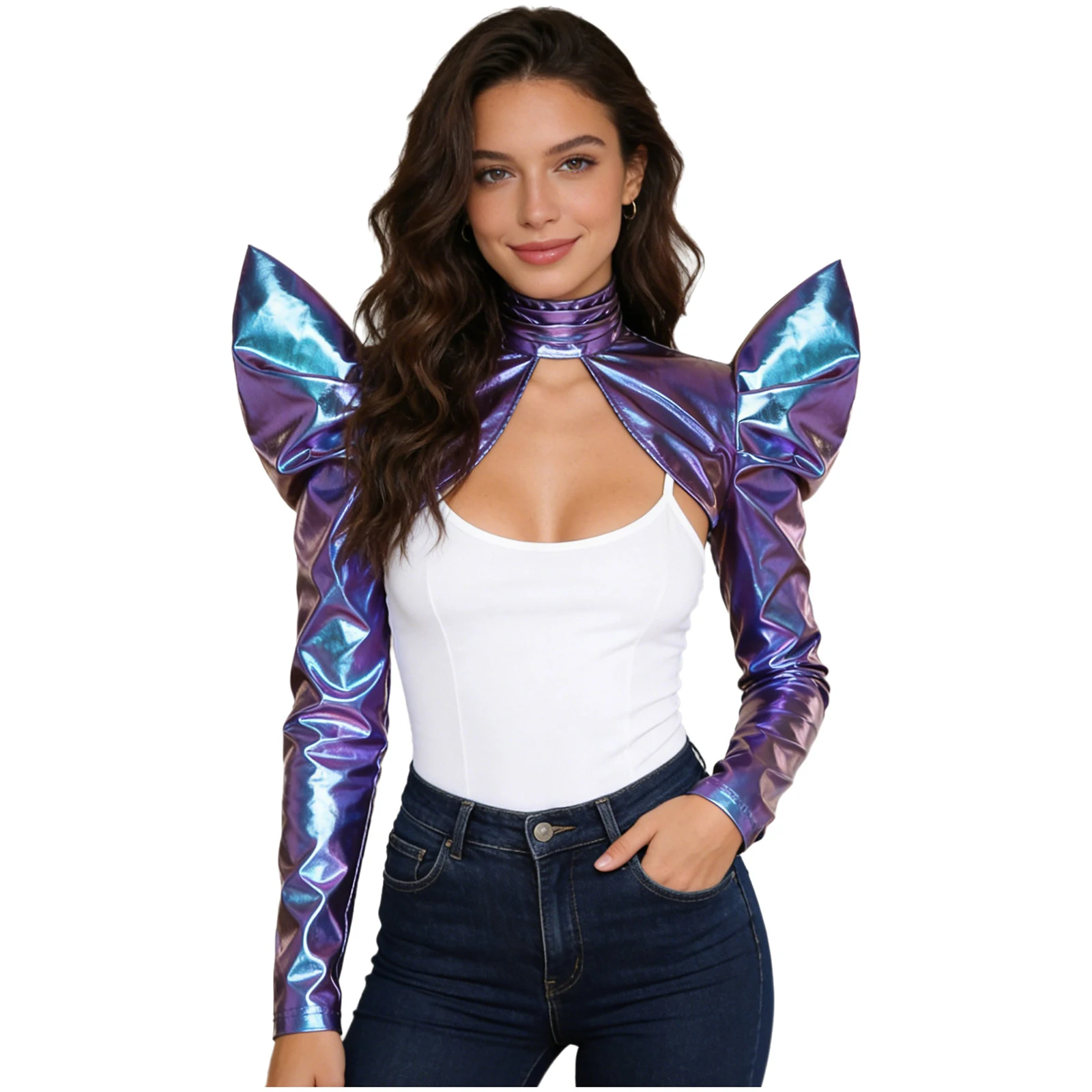Women Long Sleeve Shoulder Shawls Carp Sleeve Futuristic Cardigan for Halloween Alien Astronaut Space Cosplay Dress-up Party
Women Long Sleeve Shoulder Shawls Carp Sleeve Futuristic Cardigan for Halloween Alien Astronaut Space Cosplay Dress-up Party