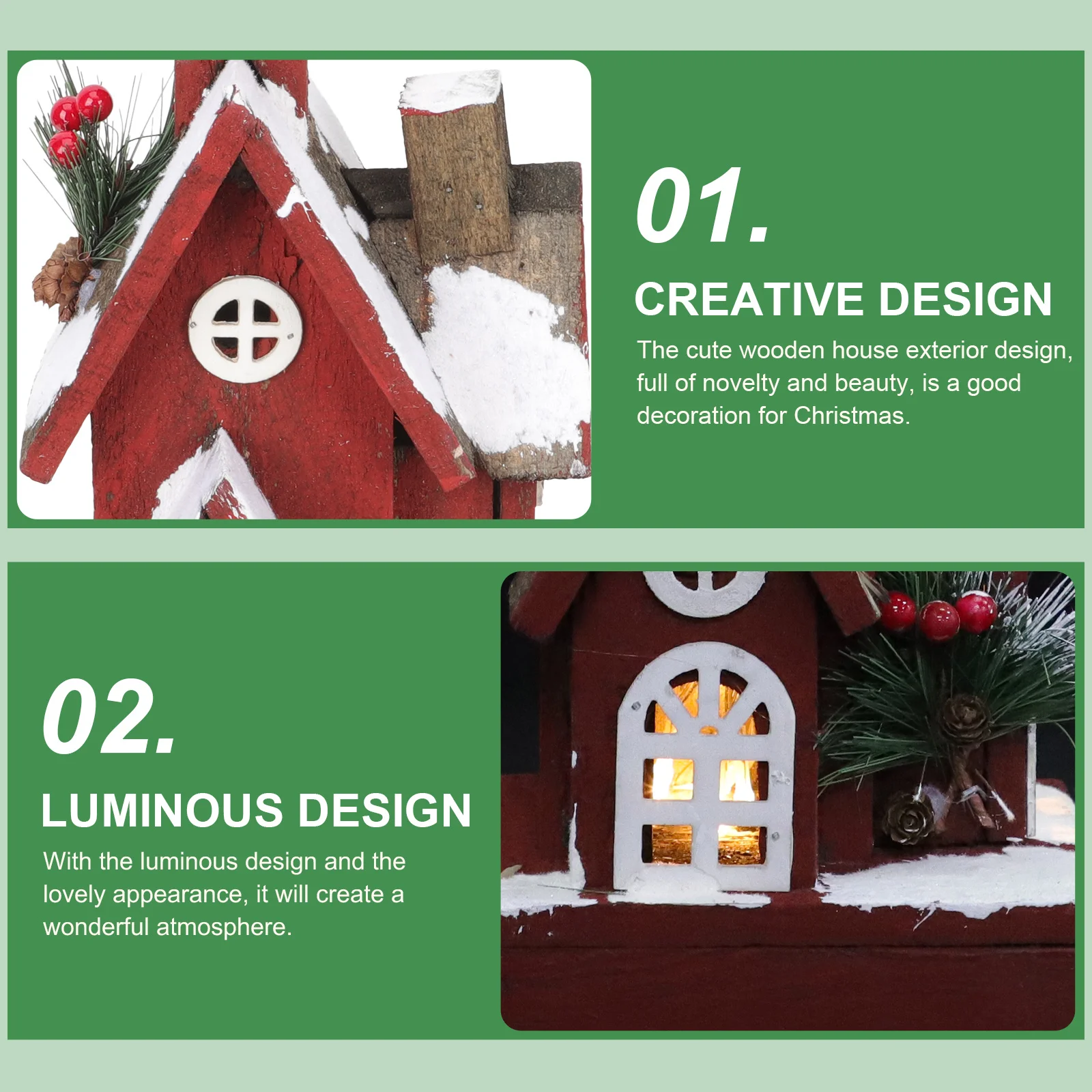 Red Luminous Wooden Christmas Ornament Xmas Glowing Cabin Decor Home Office Festival Decoration Christmas Decor
Red Luminous Wooden Christmas Ornament Xmas Glowing Cabin Decor Home Office Festival Decoration Christmas Decor