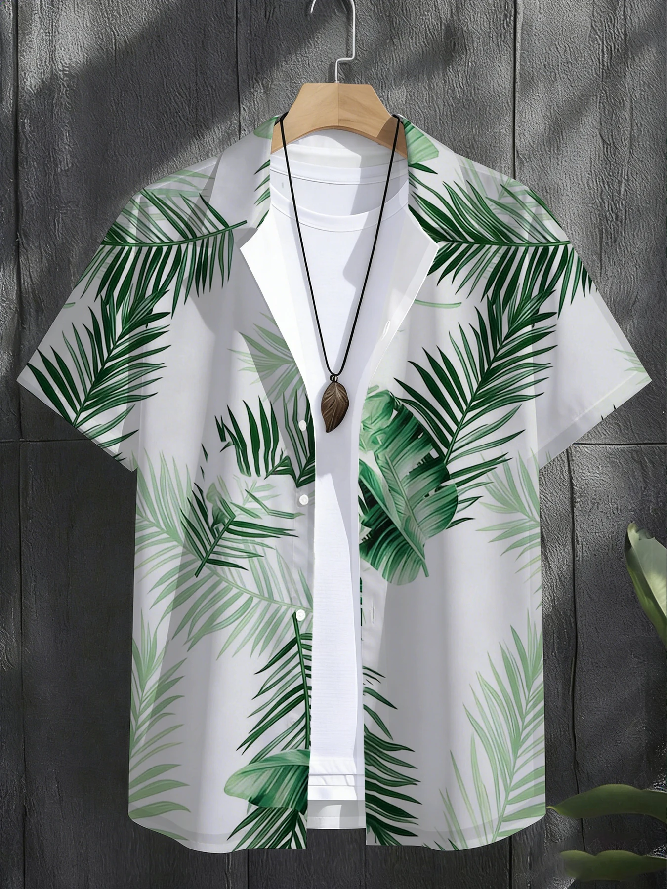 Men's Premium Gradient Tropical Leaf Print Short Sleeve Shirt, Camp Collar Button Down, Elevated Beach & Resort Wear
Men's Premium Gradient Tropical Leaf Print Short Sleeve Shirt, Camp Collar Button Down, Elevated Beach & Resort Wear