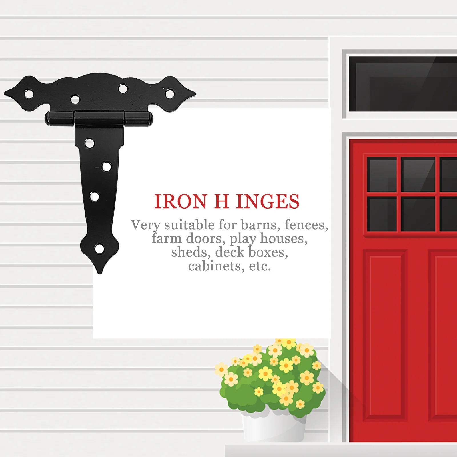 2 set T-Shaped Heavy Duty Iron Door Hinges Decorative Creative Style For Barn Fence Outdoor Indoor Use Rugged Hinges
2 set T-Shaped Heavy Duty Iron Door Hinges Decorative Creative Style For Barn Fence Outdoor Indoor Use Rugged Hinges