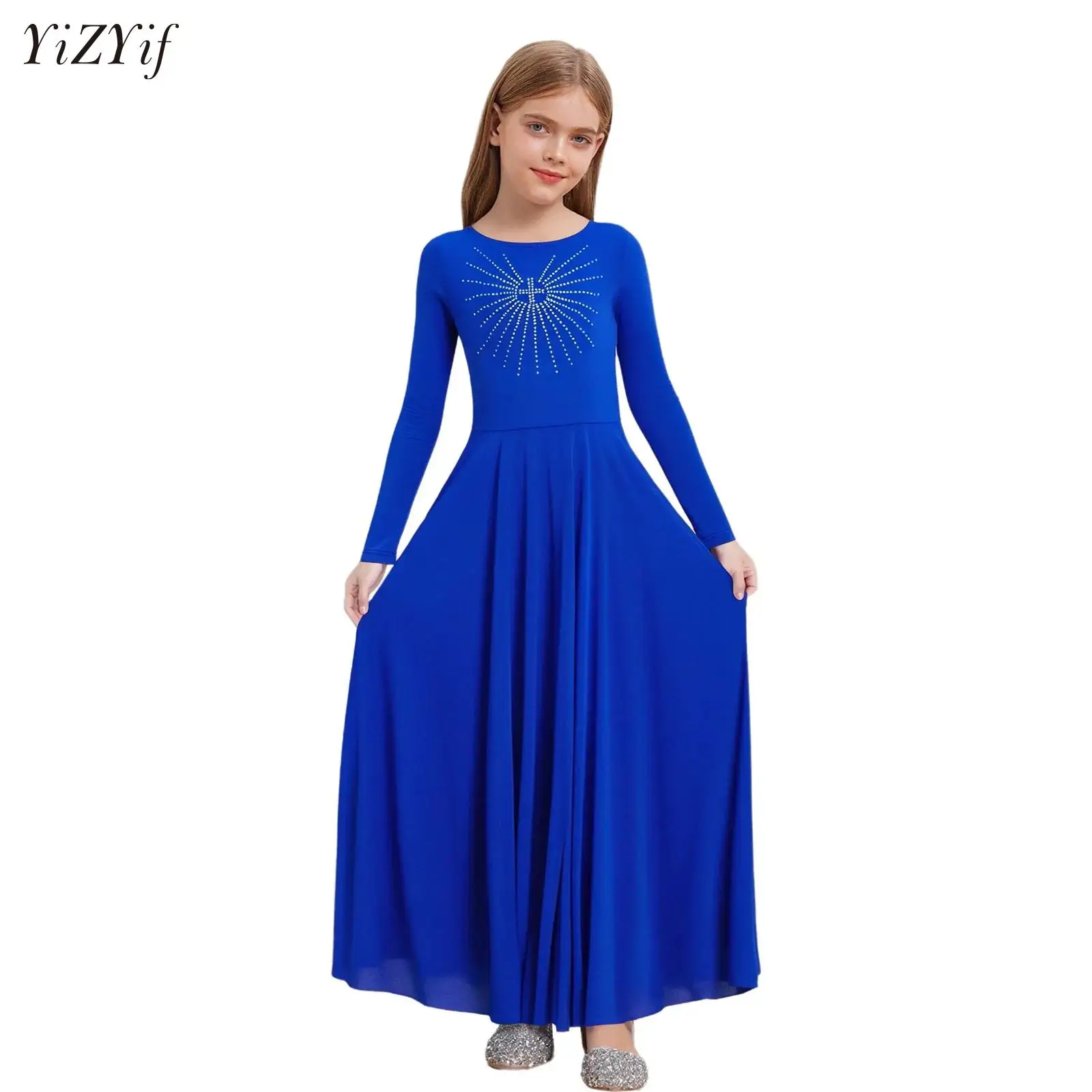 Metallic Praise Dance Dress for Kids Girls Long Swing Liturgical Worship Church Robe Dress Lyrical Dancewear Church Maxi Dress
Metallic Praise Dance Dress for Kids Girls Long Swing Liturgical Worship Church Robe Dress Lyrical Dancewear Church Maxi Dress