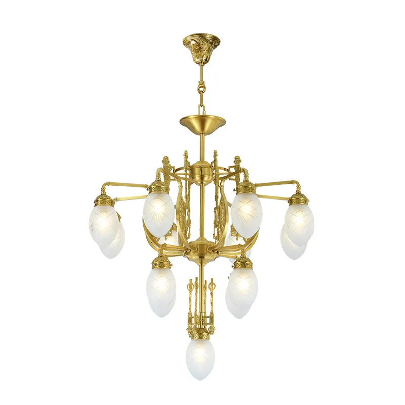 French style, all copper lamp, handmade, art glass lampshade, chandelier European style, hotel
French style, all copper lamp, handmade, art glass lampshade, chandelier European style, hotel