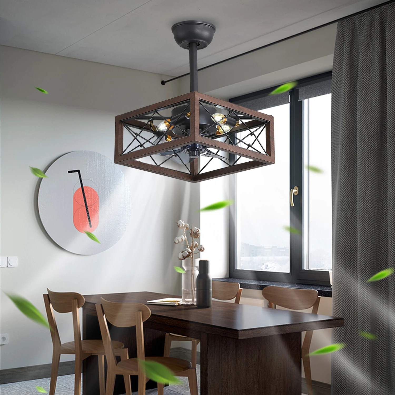 18inch Caged Ceiling Fan with Lights Remote Control for APP(No warranty on bulbs)
18inch Caged Ceiling Fan with Lights Remote Control for APP(No warranty on bulbs)