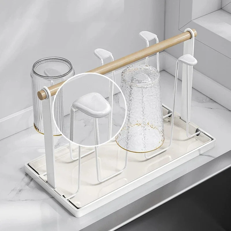 Stylish Iron Inverted Cup Drying Rack with Drain Tray 6-Cup Space-Saving Countertop Mug Organizer for Kitchen Office Restaurant
Stylish Iron Inverted Cup Drying Rack with Drain Tray 6-Cup Space-Saving Countertop Mug Organizer for Kitchen Office Restaurant