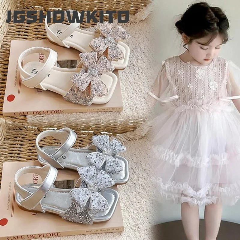 JGSHOWKITO Luxury Kids Rhinestone Sandals Summer Little Girls Bow Dress Sandals Children Princess Flat Sandals for Perform Party
JGSHOWKITO Luxury Kids Rhinestone Sandals Summer Little Girls Bow Dress Sandals Children Princess Flat Sandals for Perform Party