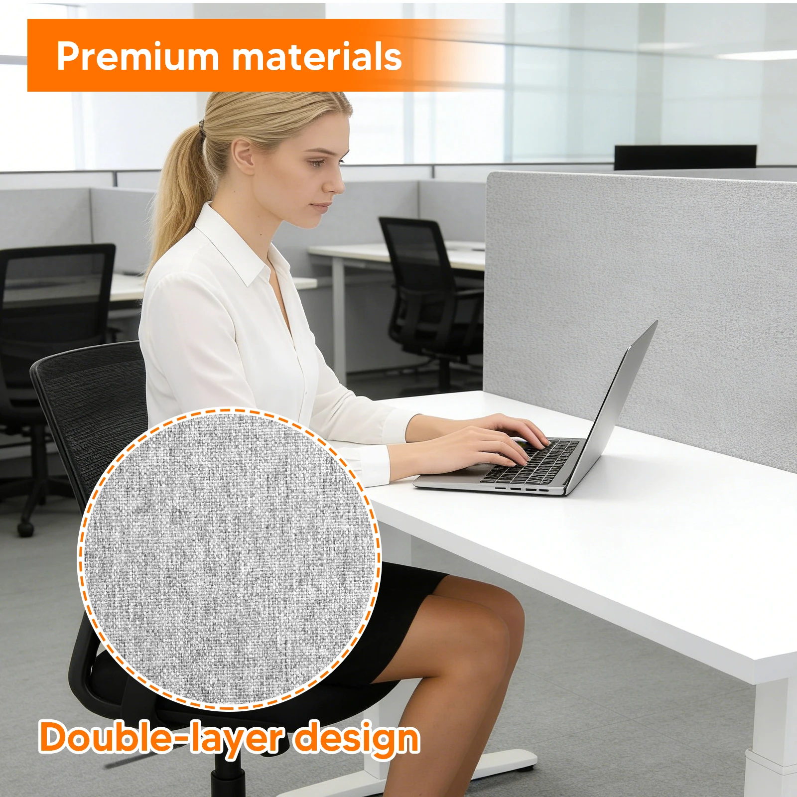2 Pack Acoustic Divider Panel Clamp-on 61 X 24 Inch Privacy Desk Divider Panel with 4 C-Type Clamps for Office Study Library
2 Pack Acoustic Divider Panel Clamp-on 61 X 24 Inch Privacy Desk Divider Panel with 4 C-Type Clamps for Office Study Library