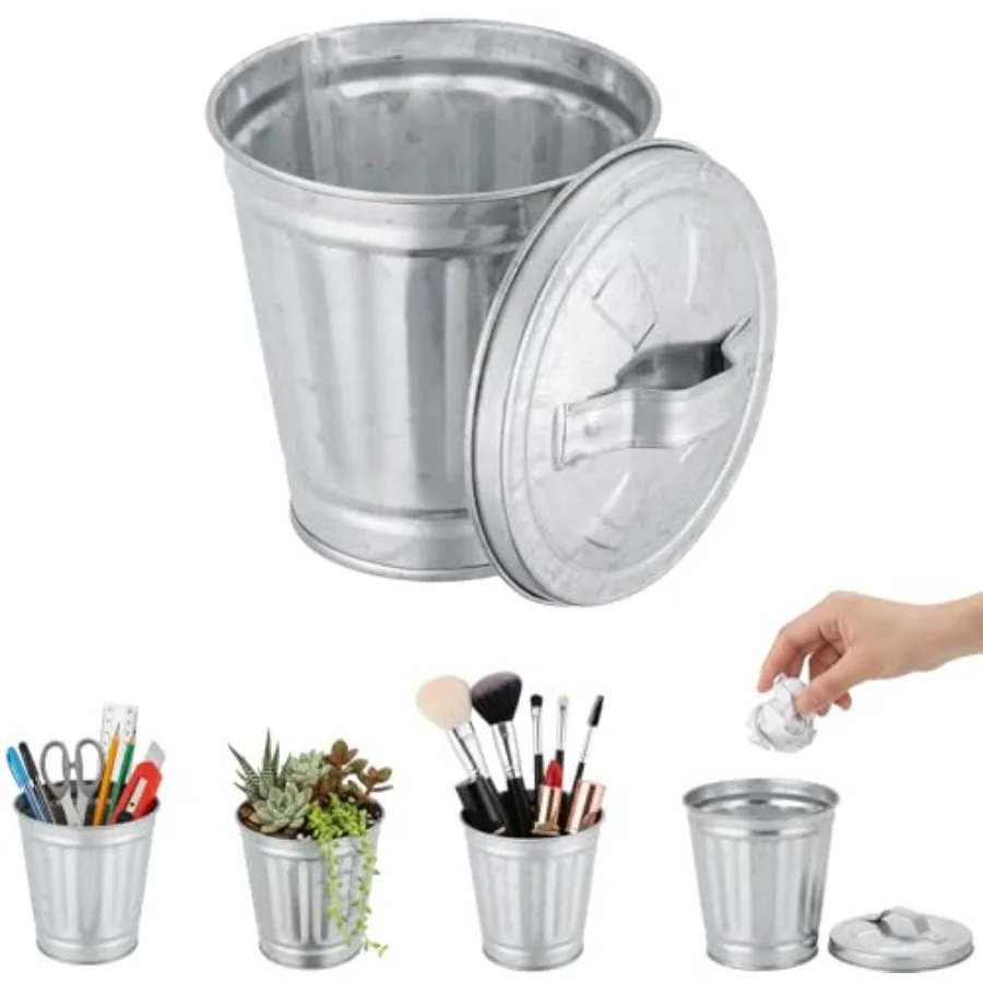 Mini Galvanized Trash Can with Lid, Mini Wastebasket Small Metal Buckets with Lids Mini Tabletop Metal Rubbish Bin Flower Pot P
Mini Galvanized Trash Can with Lid, Mini Wastebasket Small Metal Buckets with Lids Mini Tabletop Metal Rubbish Bin Flower Pot P