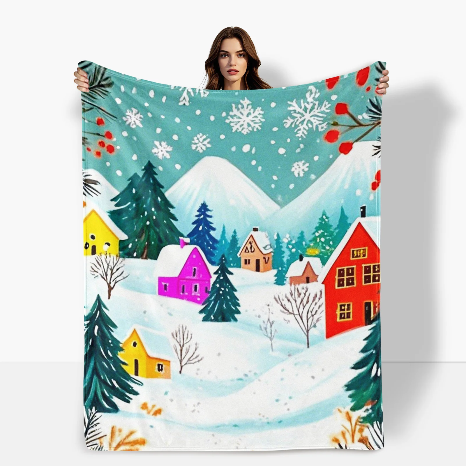 Snow House Bare Tree Design Blanket For Family Warmth And Cozy Indoor Winter Comfort
Snow House Bare Tree Design Blanket For Family Warmth And Cozy Indoor Winter Comfort