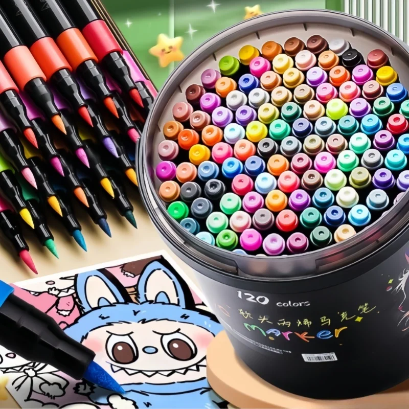 24/36/48/60/80/120 Bucket-cap soft-head acrylic marker pen - specially designed for students in art class, with strong coverage.
24/36/48/60/80/120 Bucket-cap soft-head acrylic marker pen - specially designed for students in art class, with strong coverage.