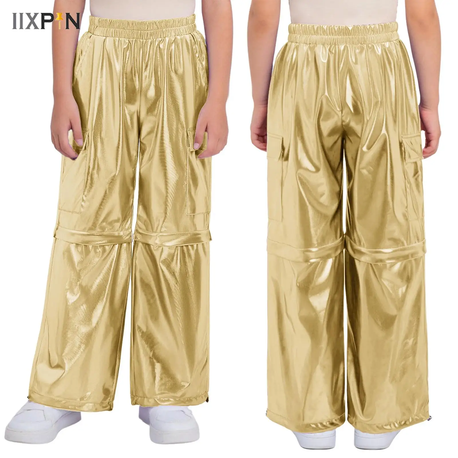 Jazz Hip Hop Dance Pants for Kids Boys Girls Shiny Modern Street Performance Show Dancewear Zip-Off Metallic Cargo Pants
Jazz Hip Hop Dance Pants for Kids Boys Girls Shiny Modern Street Performance Show Dancewear Zip-Off Metallic Cargo Pants