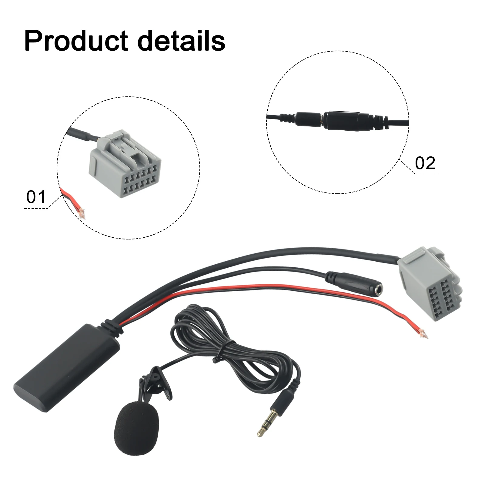Adapter bluetooth Cable 5-12V Aux Black ABS Cable With Microphone Car Bluetooth 5.0 For Ford Fiesta 2008-2010
Adapter bluetooth Cable 5-12V Aux Black ABS Cable With Microphone Car Bluetooth 5.0 For Ford Fiesta 2008-2010
