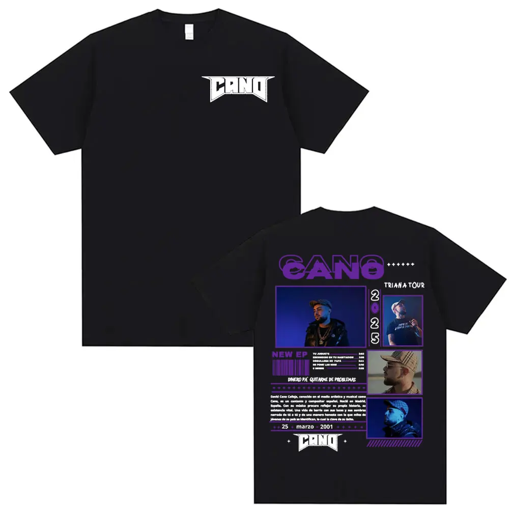 Рэпер Cano Triana Tour Album 2025 Футболки с принтом для мужчин и женщин Harajuku Хип-хоп Уличная футболка Повседневная хлопковая футболка большого размера
Рэпер Cano Triana Tour Album 2025 Футболки с принтом для мужчин и женщин Harajuku Хип-хоп Уличная футболка Повседневная хлопковая футболка большого размера