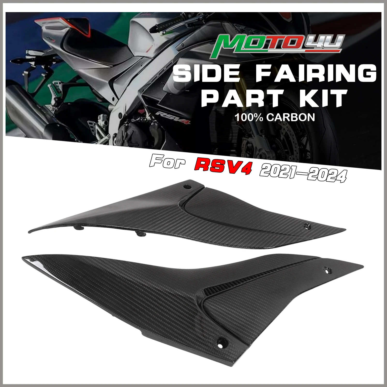 For Aprilia RSV4 2021 2022 2023 2024 100% 3K Carbon Fiber Side Fairing Part Kit Panels Cover Motorcycle Accessories
For Aprilia RSV4 2021 2022 2023 2024 100% 3K Carbon Fiber Side Fairing Part Kit Panels Cover Motorcycle Accessories
